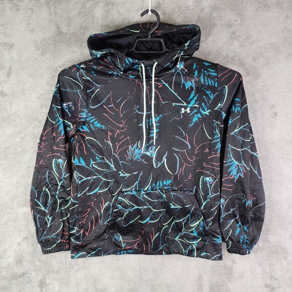 Womens Under Armour Loose Fit Hooded Pullover Sweatshirt Multicolor Leaf Size S - Picture 2 of 12